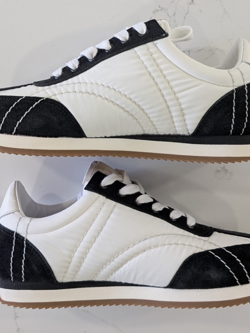 TOTEME Men's Tech Fabric Sports Sneakers Black Off White Size 42 US 9 NIB